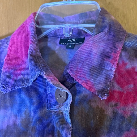 Colorful Tie-Dye Corduroy Jacket Size Small - Picture 2 of 4
